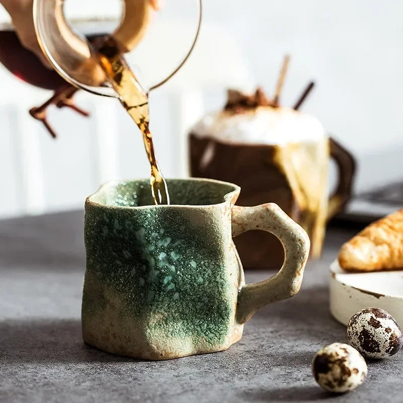 Handmade Vintage-Inspired Ceramic Coffee Mug