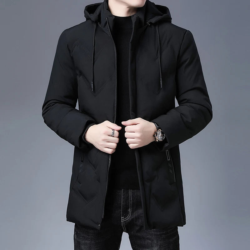 Men's Thick Hooded Windbreaker Coat