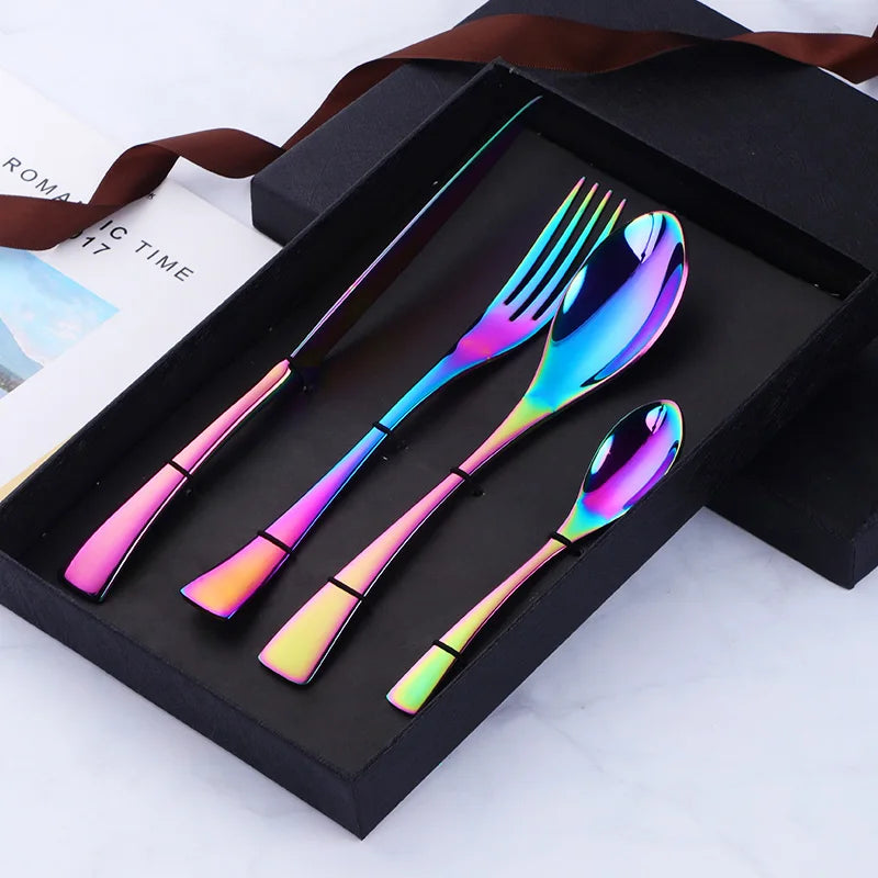 4-Piece Baroque Chromatic Cutlery Set with Gift Box