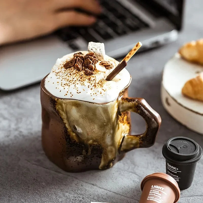 Handmade Vintage-Inspired Ceramic Coffee Mug