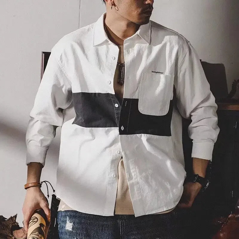 Men's Casual Long Sleeve Button-Up Shirt
