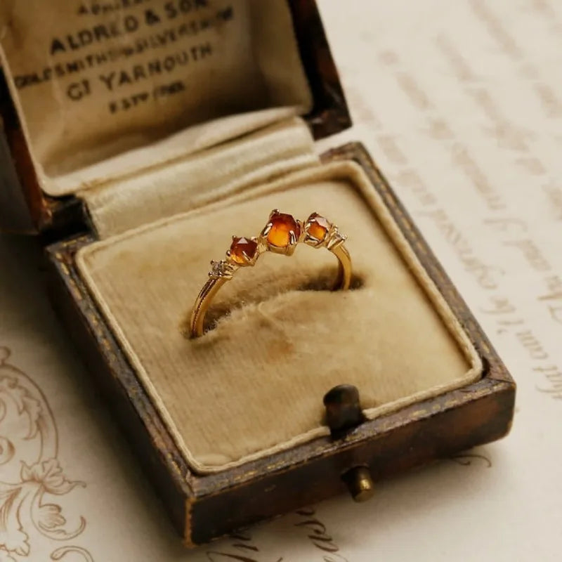 Amber Boho Adjustable Ring for Women