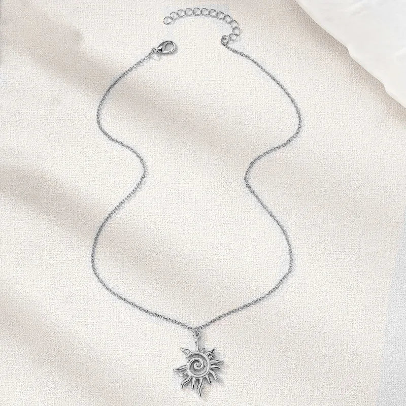 Hollow Out Sun Shape Necklace for Women