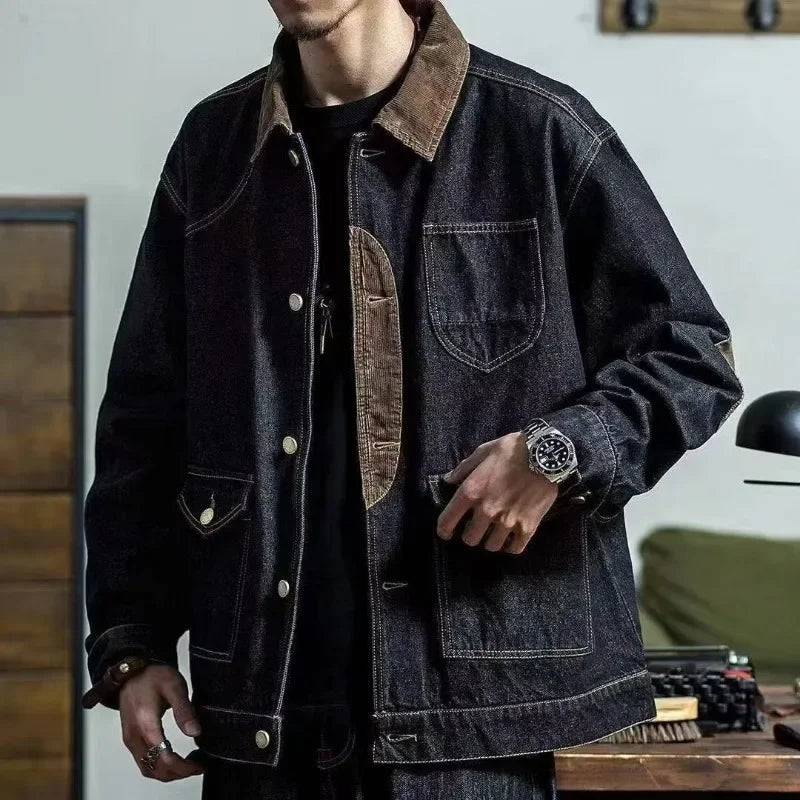 Men's Streetwear Denim Jacket – Retro Design