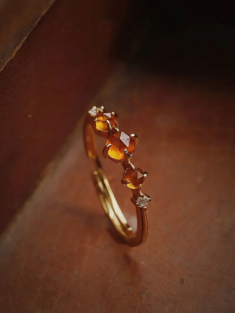 Amber Boho Adjustable Ring for Women