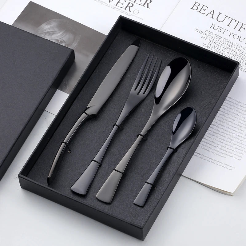 4-Piece Baroque Chromatic Cutlery Set with Gift Box