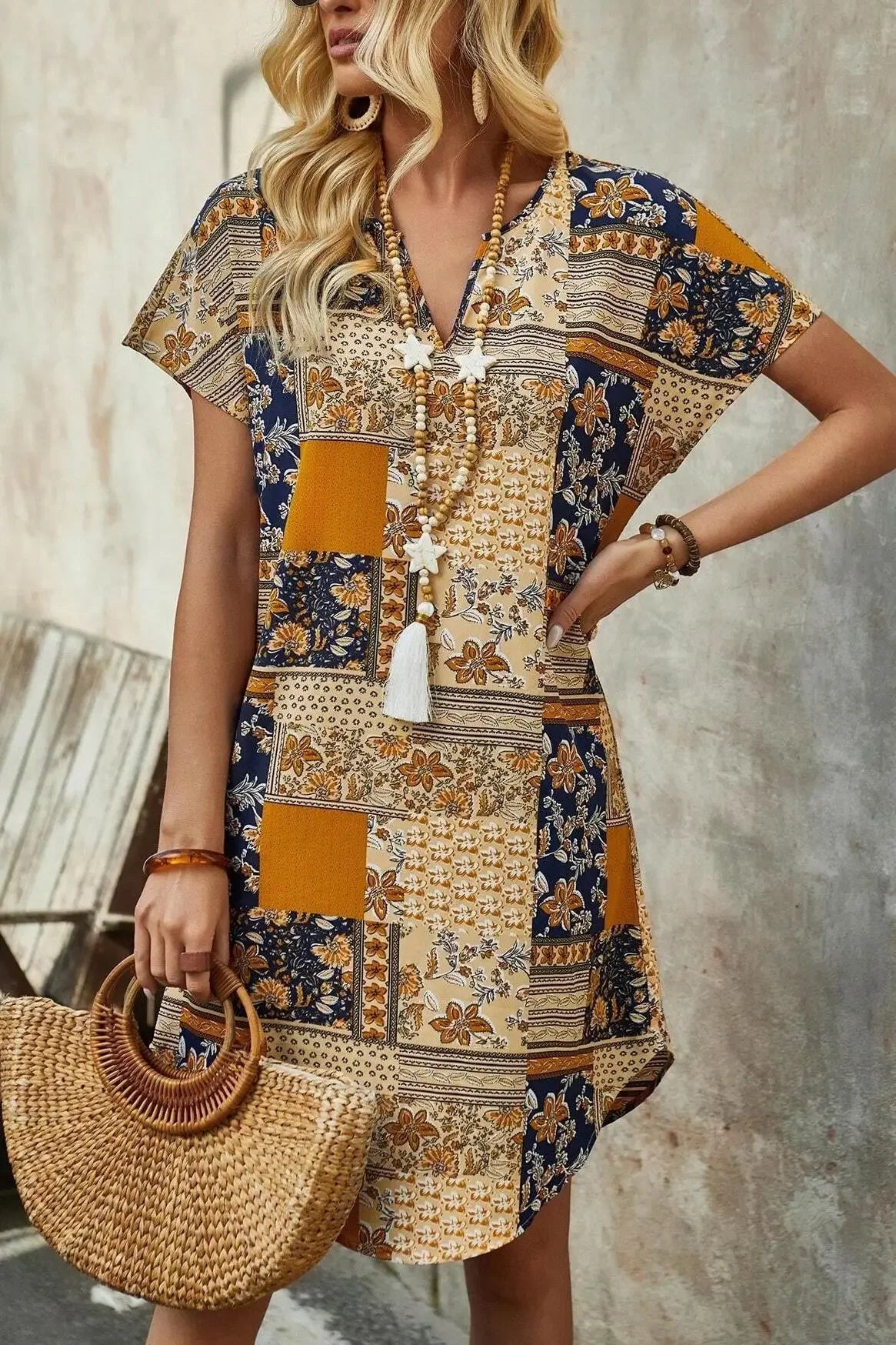 Spring & Summer V-Neck Midi Dress