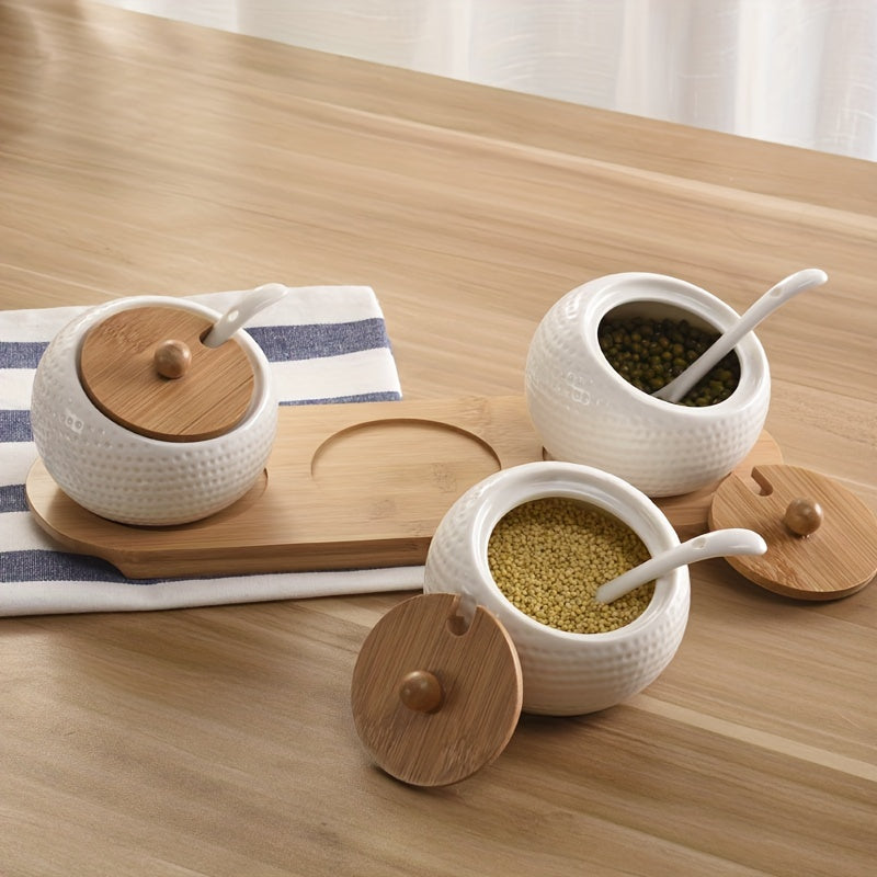 Ceramic Seasoning Jar Ensemble, 3PC Set