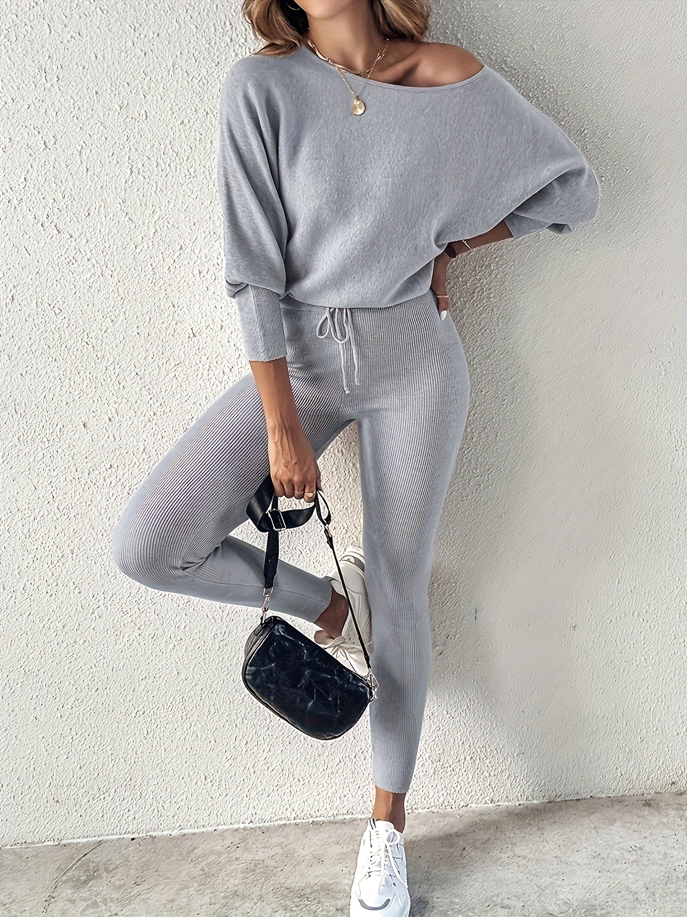 Plain Color Long Sleeve Casual Suit