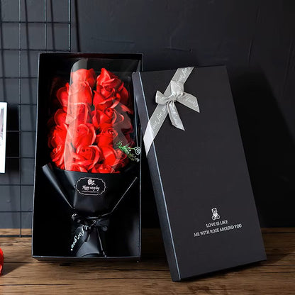 Dark Luxe Roses Bouquet, 18-Piece Premium Artificial with Gift Box