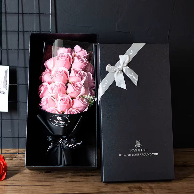 Dark Luxe Roses Bouquet, 18-Piece Premium Artificial with Gift Box