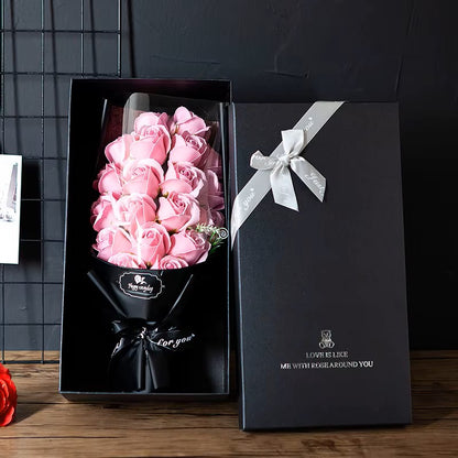 Dark Luxe Roses Bouquet, 18-Piece Premium Artificial with Gift Box