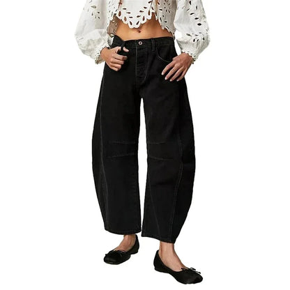 Mid-Rise Wide Leg Jeans – Casual Baggy Denim for Women