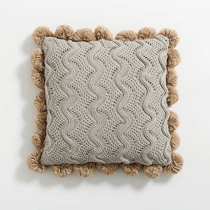 Knitted Pom Pom Decorative Throw Pillow Covers