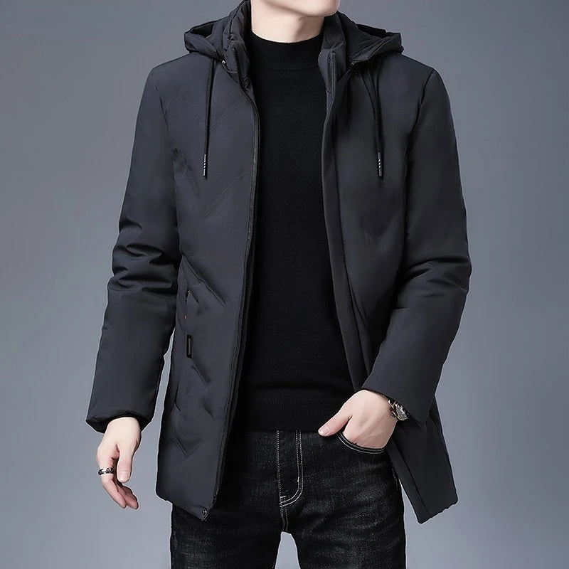 Men's Thick Hooded Windbreaker Coat