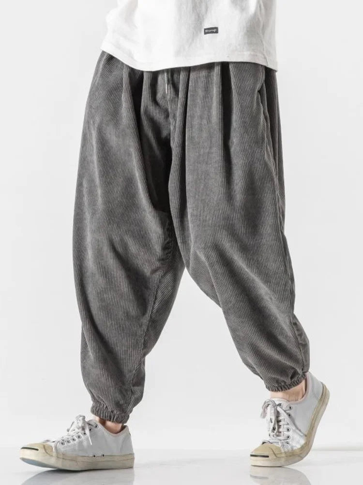 Casual Baggy Corduroy Jogger Pants for Men