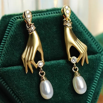 Palm Imitation Pearl Drop Earrings