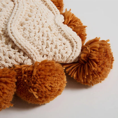 Knitted Pom Pom Decorative Throw Pillow Covers