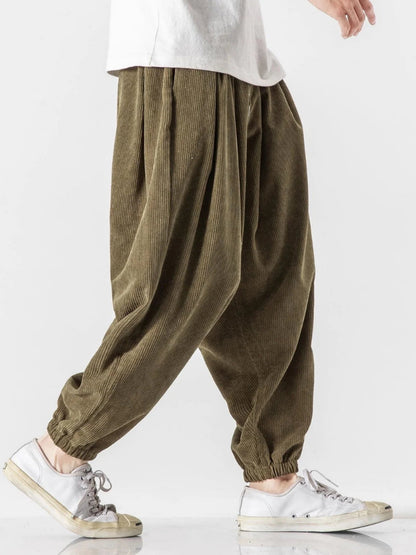 Casual Baggy Corduroy Jogger Pants for Men