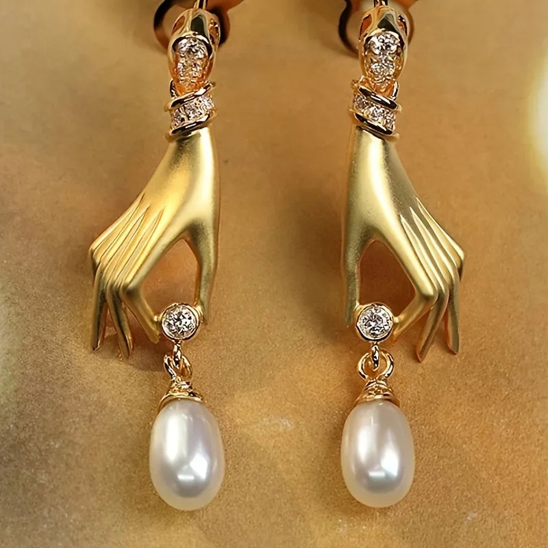 Palm Imitation Pearl Drop Earrings