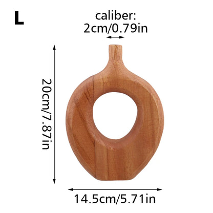 Nordic Handcrafted Wooden Torus Vase