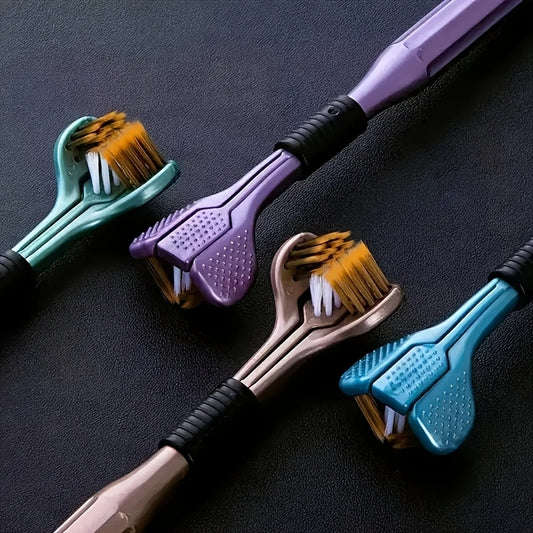 Three-sided Soft Bristle Toothbrush, (4PCS Random Color)