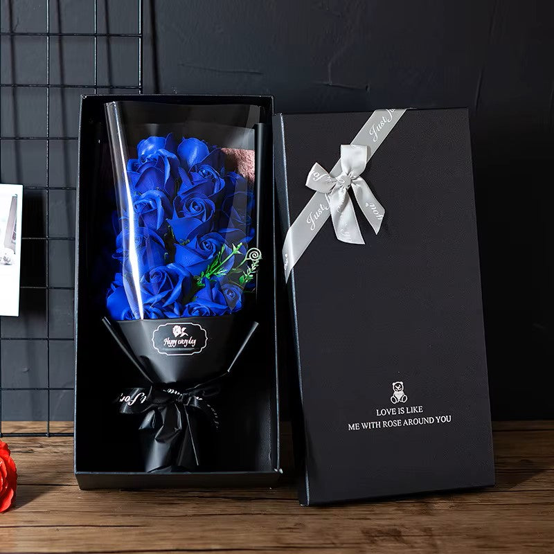 Dark Luxe Roses Bouquet, 18-Piece Premium Artificial with Gift Box