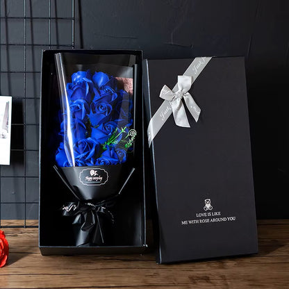 Dark Luxe Roses Bouquet, 18-Piece Premium Artificial with Gift Box