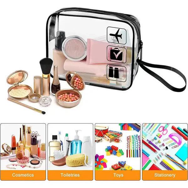 Transparent Collapsible Toiletry Kit, 3PCS